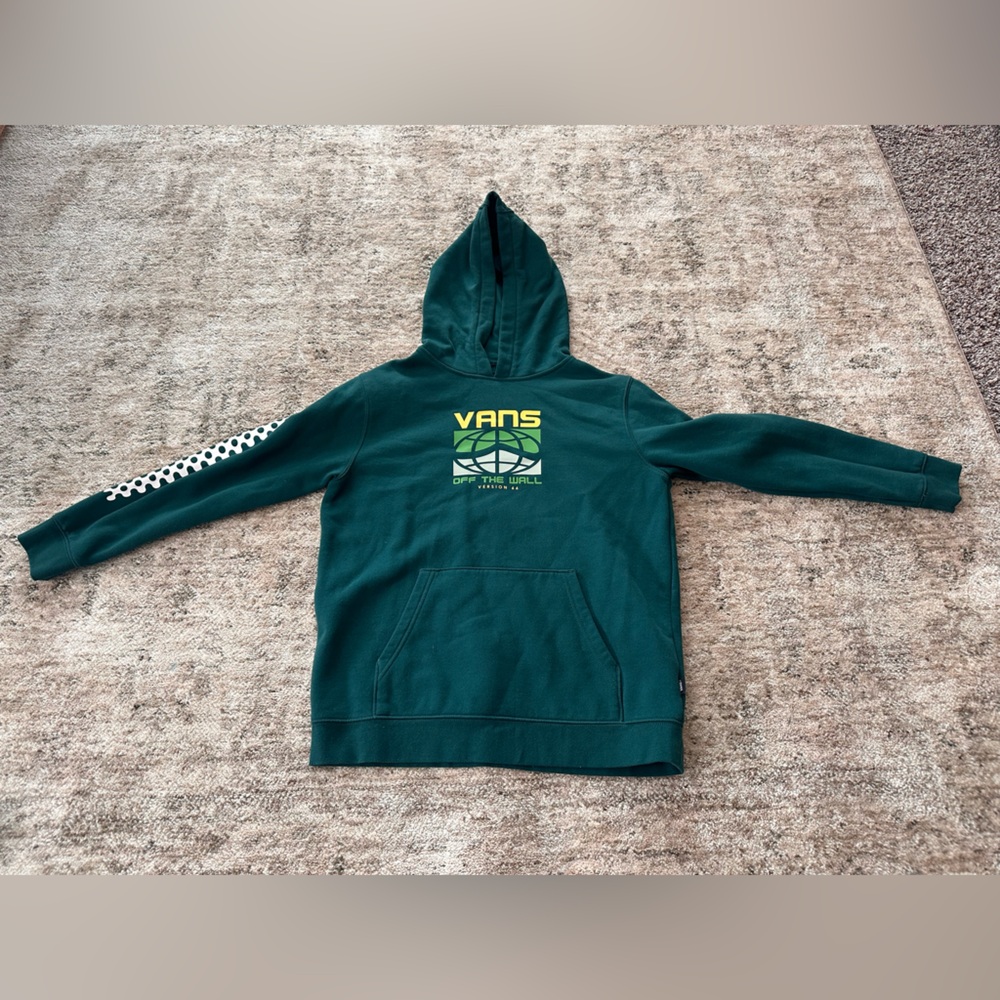 Vans Kids Teal Hoodie with Yellow Logo